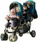 Otroški voziček Bambinoworld Exclusive Tandem turkizen - voziček za otroke z majhno starostno razliko